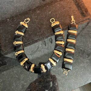 Vintage Joan Rivers  Black and Gold Jewelry Set